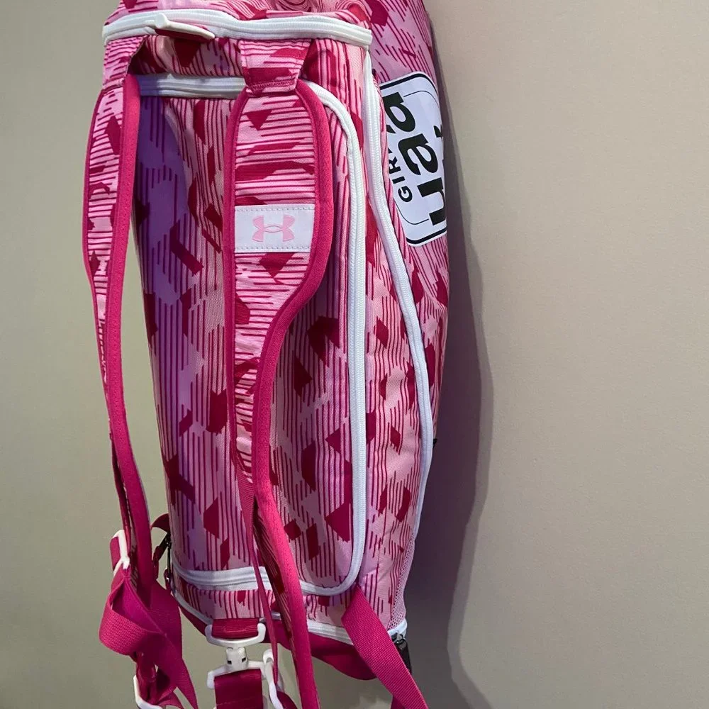 Under Armour UA UAA Grils Contain 4.0 Backpack Duffle Bag Pink Basketball EYBL